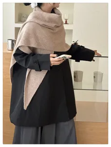 Cozy wool-blend triangle scarf for women, warm winter shawl and stylish neck warmer.