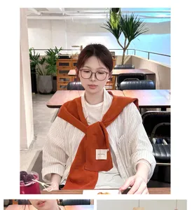 Solid color knit shawl scarf for women men versatile office cozy wrap cape topwears