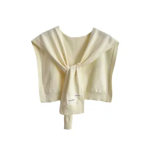 Solid color knit shawl scarf for men and women, stylish spring autumn cape for office AC room.