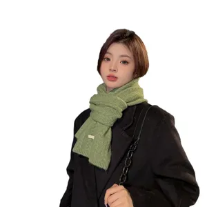 Sciarpa in maglia verde da donna inverno caldo spessa morbida elegante scaldacollo