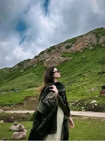 Capa chal de viaje retro para mujer estilo exterior otoño invierno moda cálida.