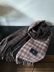 Écharpe à carreaux surdimensionnée femme hiver chaud colorblock franges douce mode