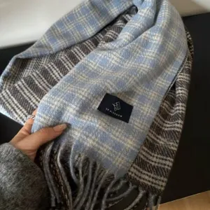 Écharpe Chaude d'Hiver pour Femmes Rétro Carreaux Bloc de Couleur Glands Longue Écharpe Oversize Douce Casual Quotidien Tour de Cou