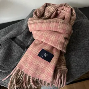 Femme hiver chaud confortable écharpe à carreaux avec franges élégant décontracté doux cou