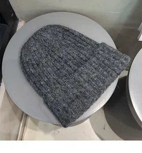 Winter warm knit beanie hat for women and men, soft wool blend daily wear stylish cap.
