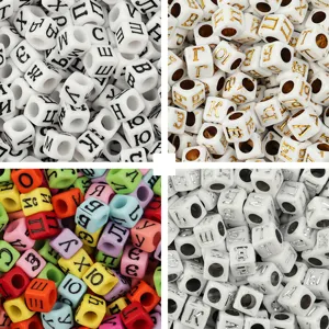 Vierkante letter kraal acryl kubus alfabet bedels diy sieraden maken armbanden accessoires