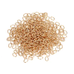 Set di anelli ovali in ferro per la creazione di gioielli fai da te, connettori e accessori.