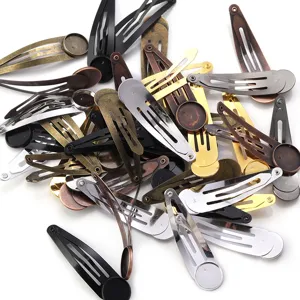 10pcs Metal BB Hair Clips Tray Blanks DIY Craft Hair Accessories Hairpin Base Findings