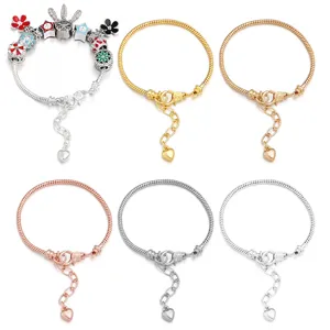 DIY Schlangenketten Bettelarmband Set Mehrfarbige Perlen Schmuckkomponenten Damen