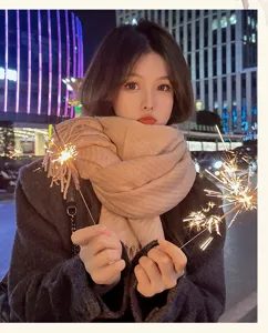 Cozy winter thick knit scarf for women, warm soft high-end shawl neck warmer for cold weather.