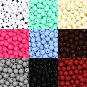 Colorful acrylic round beads loose spacer beads for DIY handmade jewelry crafting projects.