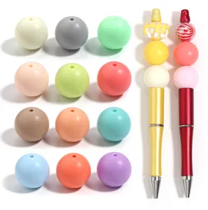 DIY silicone acrylic round beads and decorative bead pens set handmade jewelry accessories