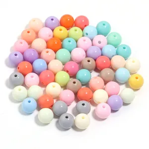 Acrylic round beads colorful DIY handmade jewelry accessories loose bead set for crafts.