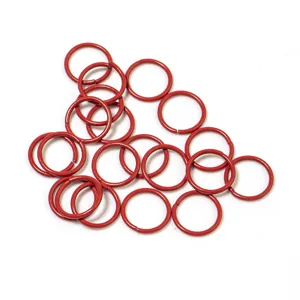 Red open jump rings metal split rings DIY jewelry making accessories for beaded bracelets crafts.