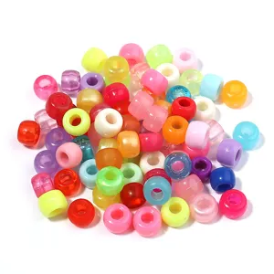 Perline in acrilico colorato per creazione di gioielli fai da te, accessori artigianali sfusi.