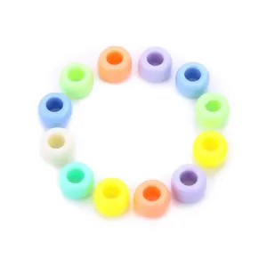 Perline acriliche colorate con foro grande per la creazione di gioielli fai da te e bracciali