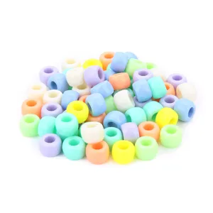 Perles acryliques grand trou colorées pour fabrication de bijoux DIY, lot de perles.