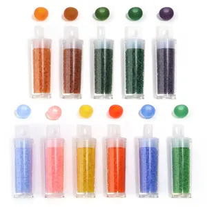 Matte glass seed beads packed in transparent tubes, 2mm DIY craft beads detail display.
