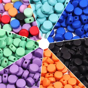 Acrylic Solid Color Flat Round Beads 7mm DIY Jewelry Making Loose Beads For Bracelet Necklace Handcrafted Beading Accessories