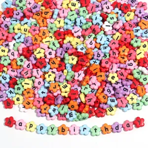 Kleurrijke acryl bloem letter kralen, losse DIY sieraden maken accessoires voor armbanden.