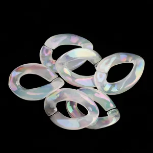 Iridescent acrylic open chain links for DIY glasses chains, earrings and hair accessories.