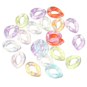 Colorful translucent acrylic open link charms for DIY earrings, hairpins and glasses chains.