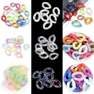 Electroplated Acrylic Translucent Colorful Open Chain Link Buckle For DIY Eyeglass Chain Earring Jewelry Making Accessories