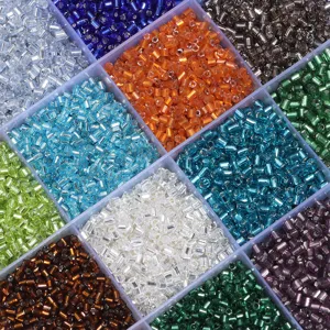Perles de Rocaille Tubulaires en Verre pour Fabrication de Bijoux Bracelet Matériau Peint Coloré Petites Perles Accessoire