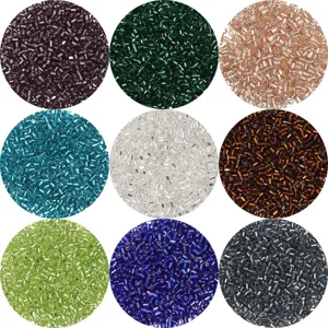 Perles de verre tubulaires 2.5mm assorties multicolores pour bracelet DIY fabrication bijoux