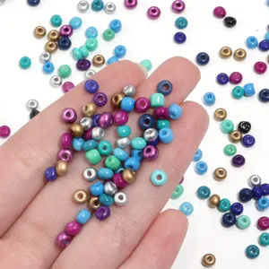 Colorful round glass seed beads for DIY jewelry making crafts and clothing accessories.
