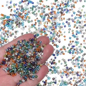 Perles de rocailles en verre tube mélange couleurs bricolage fabrication bijoux