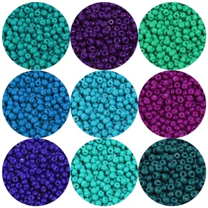 Colorful glass seed beads for DIY jewelry making, crafting, and apparel accessories.