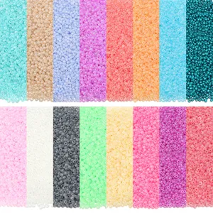 Faux Jade Glass Seed Beads Small Round Loose Beads For DIY Bracelet Jewelry Making Material Creamy Bright Colors Mixed Beads