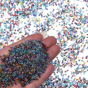 Colorful transparent glass seed beads 2mm DIY jewelry making accessories bulk pack
