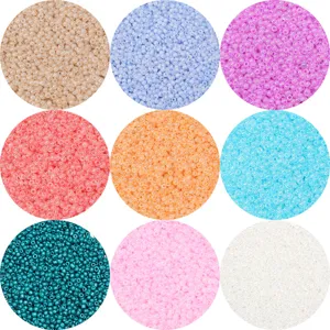 2mm glass seed beads for DIY jewelry making, colorful pastel charm bracelets craft supplies.
