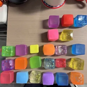 Colorful square sensory decompression toys set, perfect for stress relief and fun playtime.
