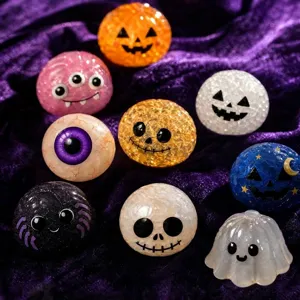 Halloween squeeze toys detail showcasing various slow rebound pumpkin and ghost designs.