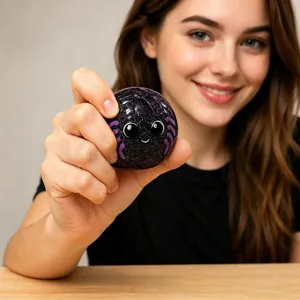 Halloween slow rebound squishy toy decompression stress relief cute purple monster detail view