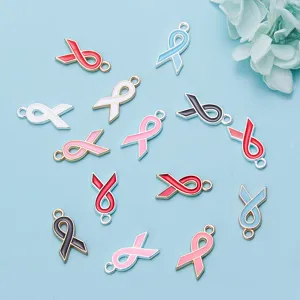 Bunte Emaillierte Schleifen Anhänger Legierung DIY Halsketten Schmuck Detail Ansicht