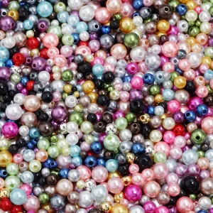 Bunte ABS Perlen Imitation Perlen lose fur DIY Schmuckherstellung Armband Basteln.