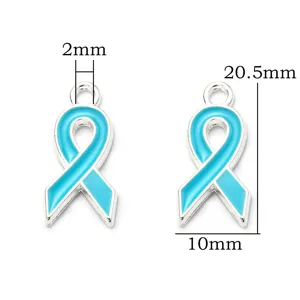 Blauer Emaille-Schleife Anhänger Charms für DIY Schmuckherstellung, 20,5 mm Legierung Fund