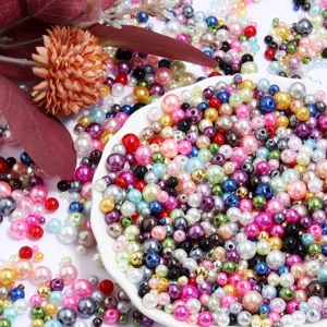 Bunte ABS Imitation Perlen lose fuer DIY handgemachte Schmuck Armbänder und Zubehör Basteln.