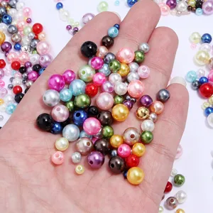 Bunte ABS Perlen lose Perlen fuer DIY handgemachte Schmuck Armbaender Basteln Zubehoer