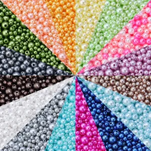 Bunte ABS Perlen Imitation gemischte Groessen fuer DIY Schmuckherstellung Basteln Zubehoer
