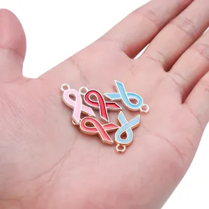 Legierung Emaillierte Bewusstseins-Schleife Anhänger, bunte DIY Halskette Schmuck Zubehör.