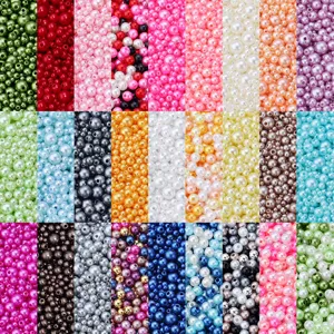 ABS Perlen Kunstperlen farbig sortiert groessen DIY Handgemacht Schmuck Zubehoer Detail