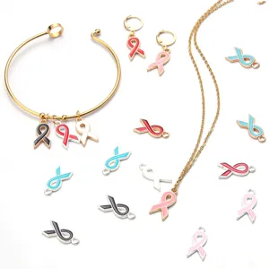 Legierung bunte Awareness Schleife DIY Anhänger Schmuck Halskette Armband Zubehör