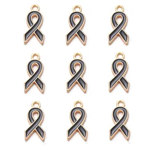 Schwarze Emaille Bewusstseinsband Legierung Anhänger Charms für DIY Halskette Schmuckherstellung.