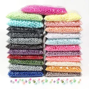 ABS Artificial Pearl Beads Round Loose Spacer Beads Pre-Drilled High Brightness For DIY Jewelry Making Accessories