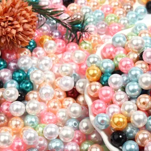Runde Kunststoff Künstliche Perle Lose Perlen Mit Geradem Loch Für Handgemachte DIY Schmuck Handwerk Machen Armbänder Zubehör Minimalistische Perlen Materialien